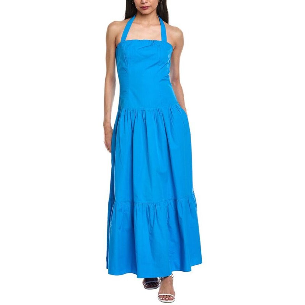 Garrie B Womens  Halter Maxi Dress, Blue